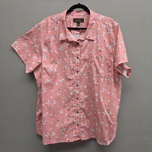 Noble Outfitters Shirt Mens 4XL Floral Short Sleeve Button Up Stretch Casual